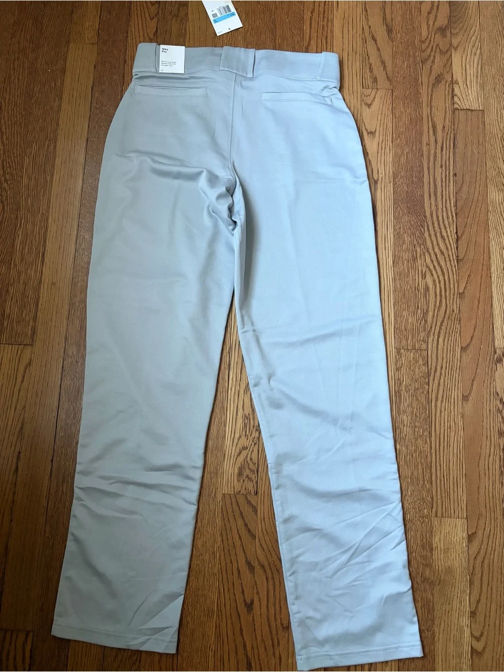 Nike Light Gray Men's Baseball pants with Black Swoosh